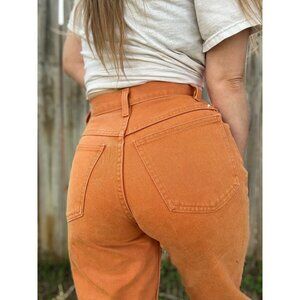 Vintage 90's Newport News Jeanology Women's Orange Denim Mom Jeans Waist 25"